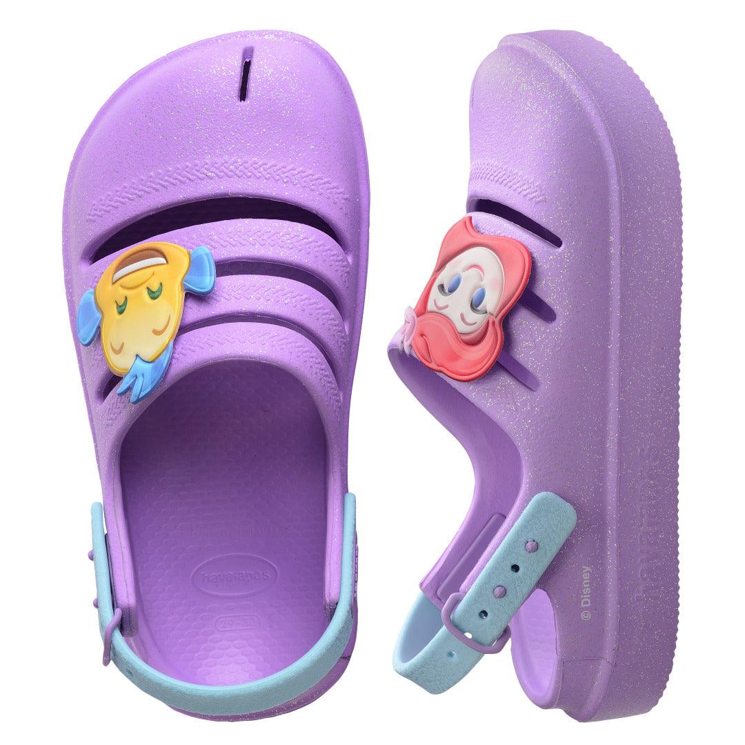 Chinelo Clog Havaianas Infantil Princesa Ariel Roxo - Image 6